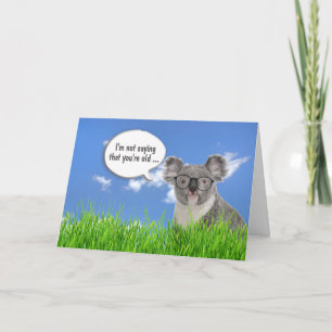 Koala Bear in Grass Humourous Birthday Card