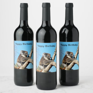 Koala Bear In Old Pine Tree,  Wine Label