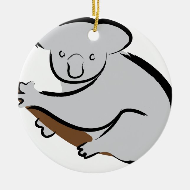 Koala bear in tree ceramic tree decoration (Front)