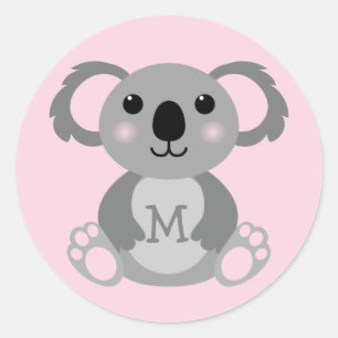 Koala Bear Kid's Cute Name Envelope Seal Stickers