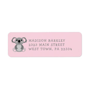 Koala Bear Kid's Cute Return Address Label