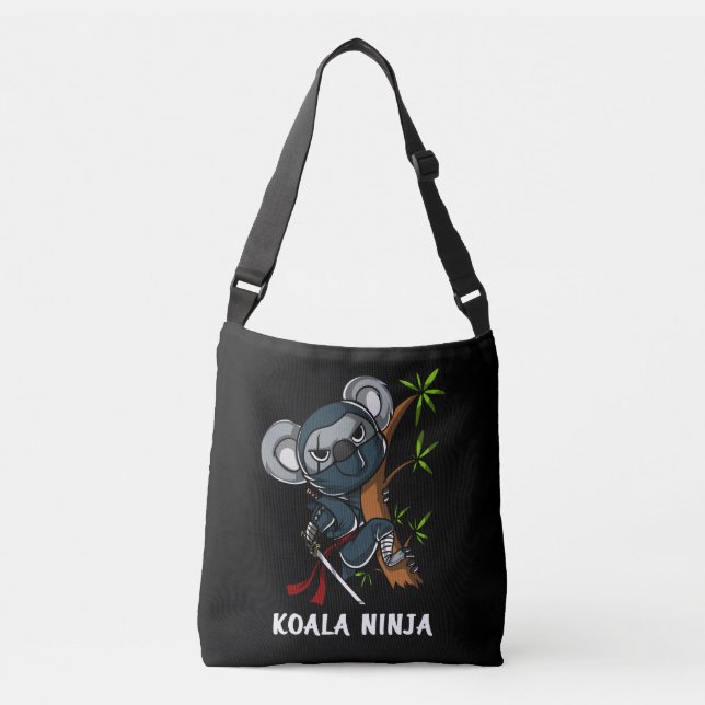 Koala Bear Ninja Samurai Martial Arts Animal Crossbody Bag (Front)