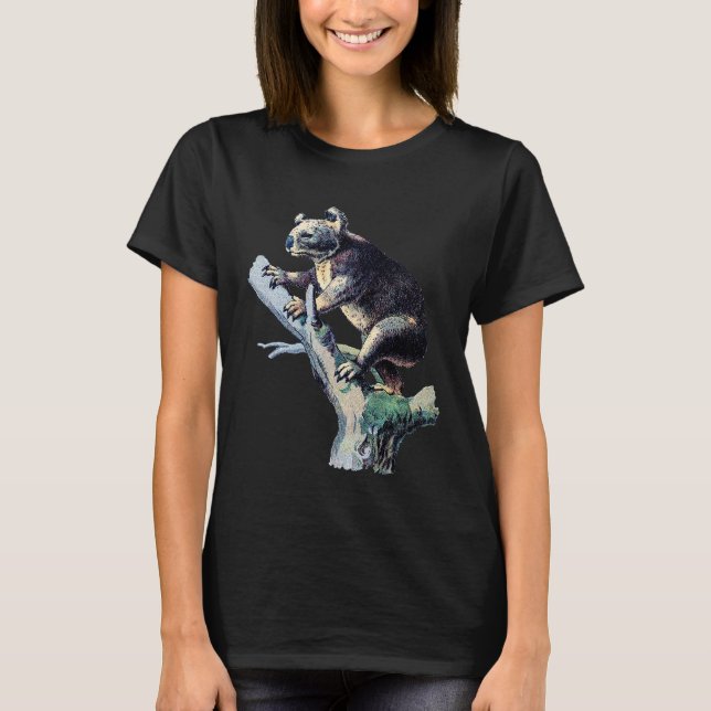 Koala Bear On A Tree Brach T-Shirt (Front)