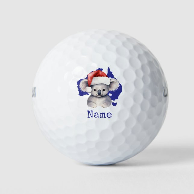 Koala Bear on Australia Flag  Golf Balls (Front)