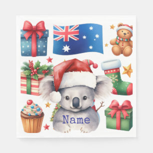 Koala Bear on Australia themed Napkin