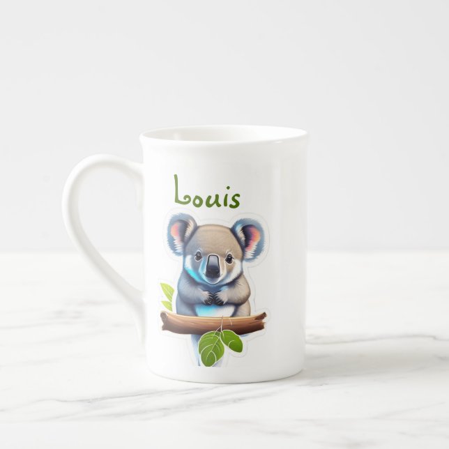 Koala bear on bamboo bone china mug (Left)