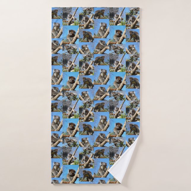 Koala Bear Photo Collage, Bath Towel (Bath Towel)