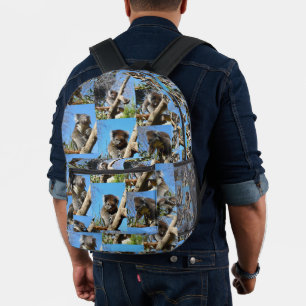 Koala Bear Photo Collage, Printed Backpack