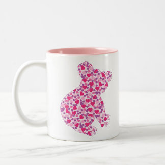 Koala-Bear-Pink-Hearts Two-Tone Coffee Mug