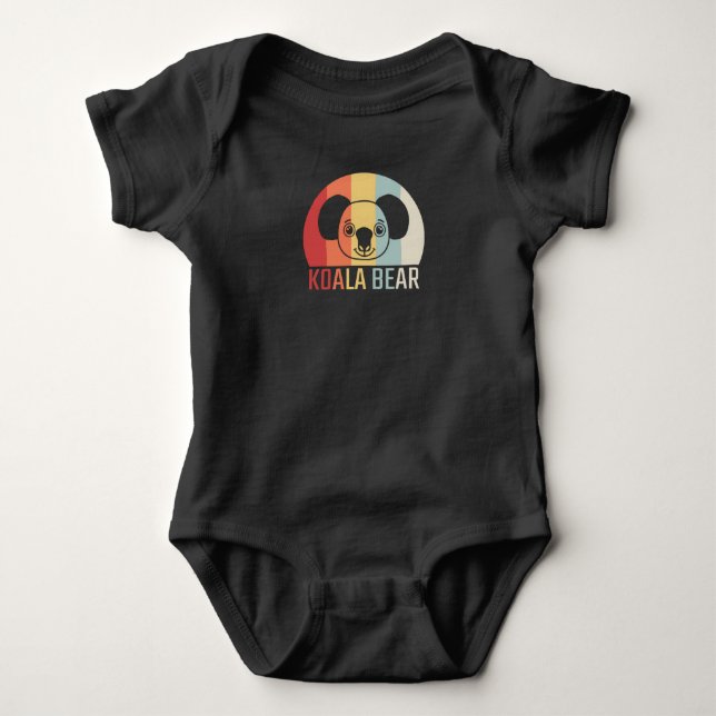Koala Bear Retro Baby Bodysuit (Front)