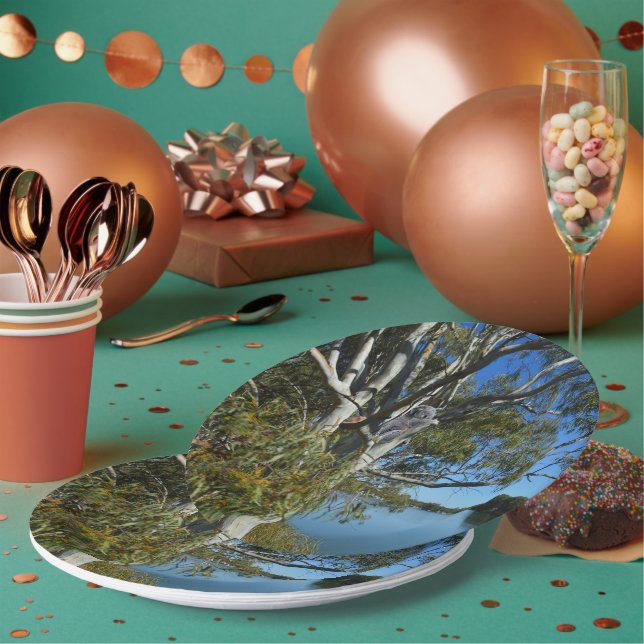 Koala Bear Sleeping In Gum Tree, Paper Plate (Multi)