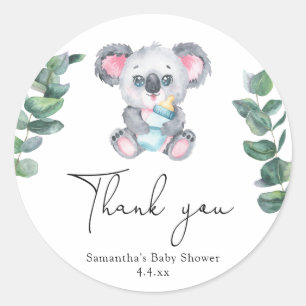 Koala bear thank you baby shower classic round sticker