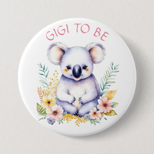 Koala Bear Themed Gigi to Be Baby Shower 7.5 Cm Round Badge