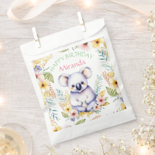 Koala Bear Themed Girl's Happy Birthday Favour Bags