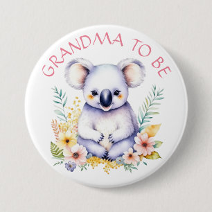 Koala Bear Themed Grandma to Be Baby Shower 7.5 Cm Round Badge