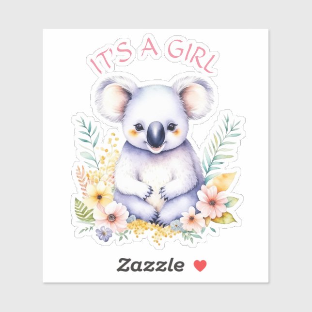 Koala Bear Themed It's a Girl Baby Shower (Sheet)