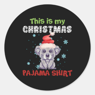 Koala Bear This Is My Christmas Pajama Shirt Classic Round Sticker
