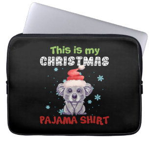 Koala Bear This Is My Christmas Pajama Shirt Laptop Sleeve