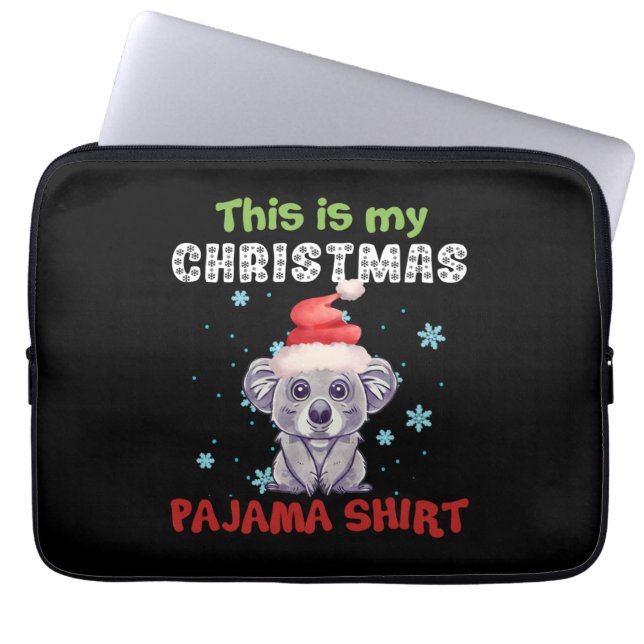 Koala Bear This Is My Christmas Pajama Shirt Laptop Sleeve (Front)