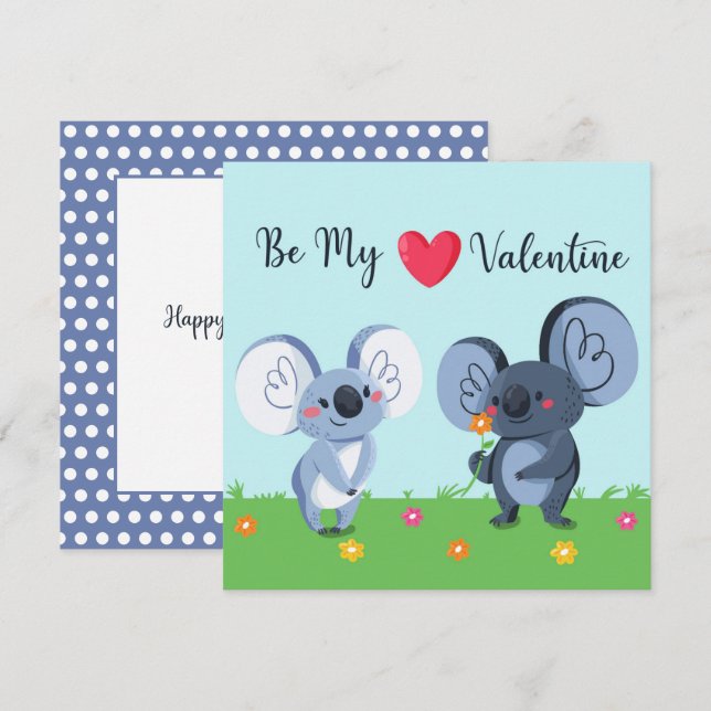 Koala Bear Valentine’s Card (Front/Back)