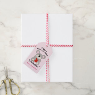 Koala Bear Valentine's Day Classroom School Card Gift Tags