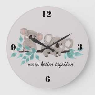 Koala Bear Water Colour Art Wall Clock