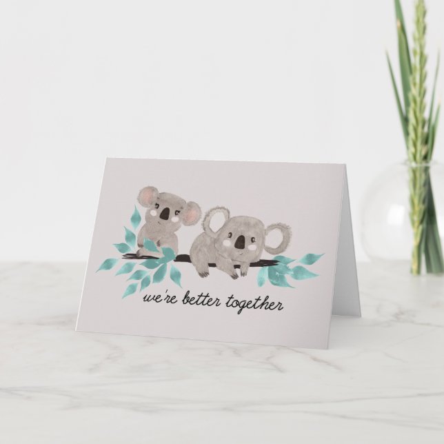Koala Bear Water Colour Greeting Card (Front)