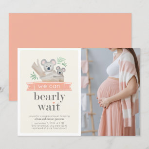 Koala Bear We Can Bearly Wait Couples Baby Shower  Invitation