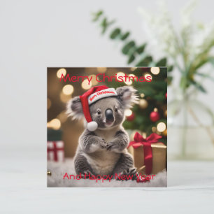 Koala Bear Wearing Santa Hat,