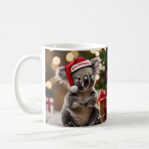 Koala Bear Wearing Santa Hat, Coffee Mug