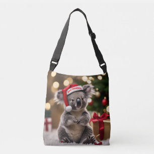 Koala Bear Wearing Santa Hat, Crossbody Bag