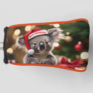 Koala Bear Wearing Santa Hat, Golf Putter Cover