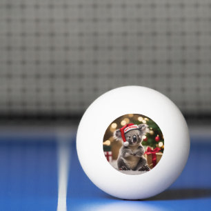 Koala Bear Wearing Santa Hat, Ping Pong Ball
