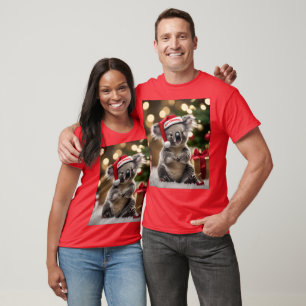 Koala Bear Wearing Santa Hat, T-Shirt