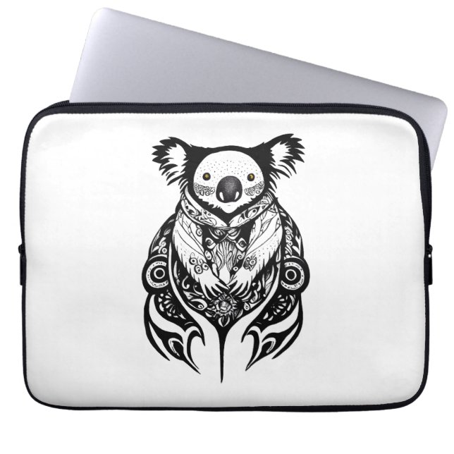 Koala Bear Wild Animal Nature Illustration Art Tat Laptop Sleeve (Front)