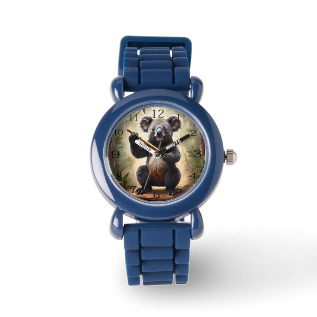 Koala Bear With A Wooden Flute, Watch (Front)
