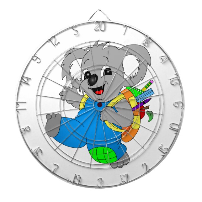 Koala Bear with backpack Dartboard (Front)