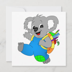 Koala Bear with backpack Invitation