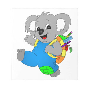 Koala Bear with backpack Notepad