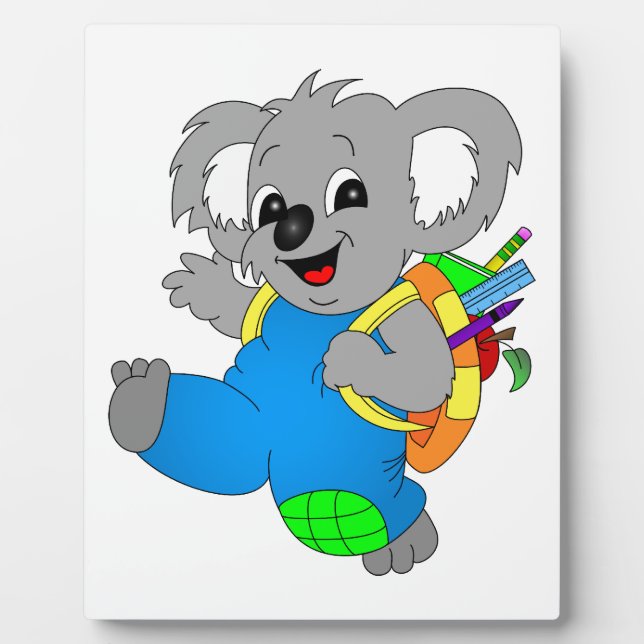 Koala Bear with backpack Plaque (Front)