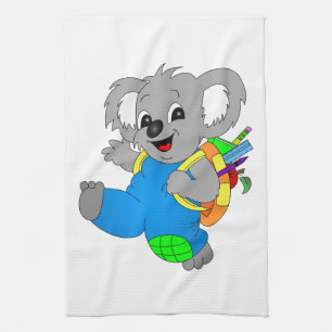 Koala Bear with backpack Tea Towel