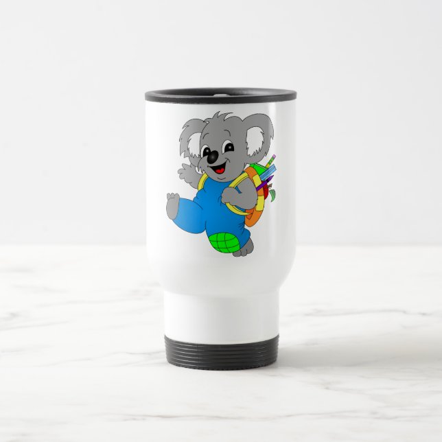 Koala Bear with backpack Travel Mug (Center)