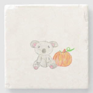 Koala Bear with Pumpkin Stone Coaster