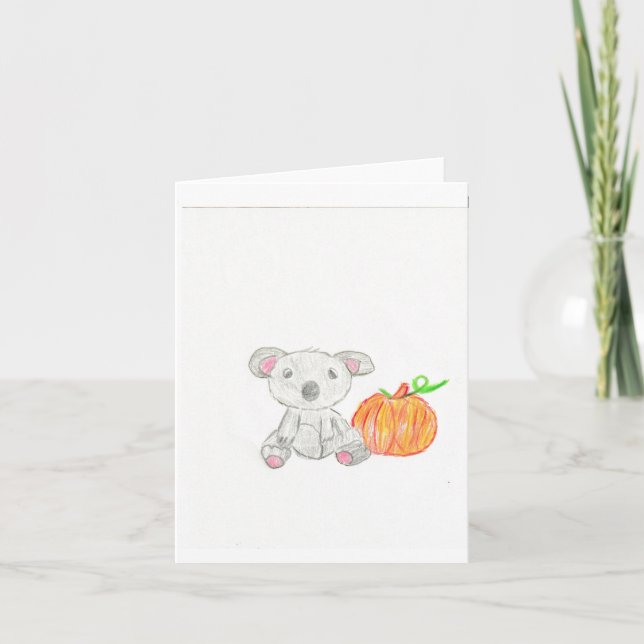 Koala Bear with Pumpkin  Thank You Card (Front)