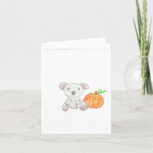 Koala Bear with Pumpkin Thank You Card