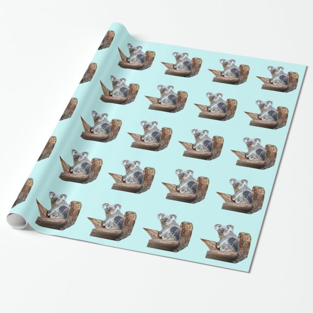 Koala Bear Wrapping Paper (Unrolled)