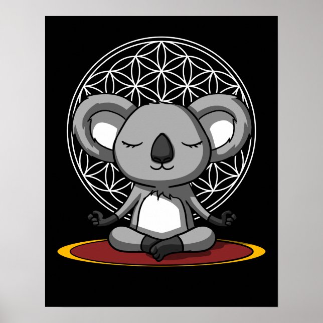 Koala Bear Zen Yoga Meditation Animal Poster (Front)