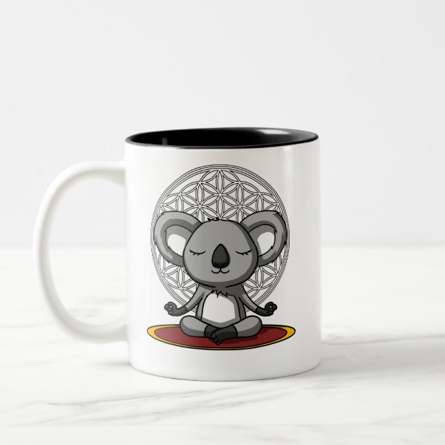 Koala Bear Zen Yoga Meditation Animal Two-Tone Coffee Mug (Left)