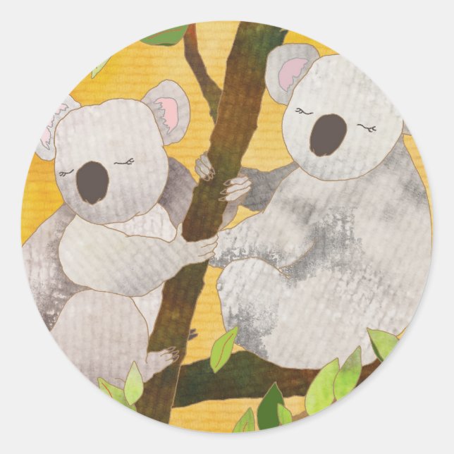 Koala Bears Classic Round Sticker (Front)
