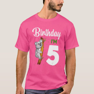 Koala Birthday 5th Girl 5 Year Old Koalas Kids Bo T-Shirt